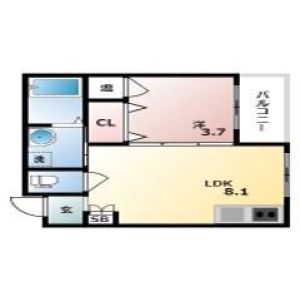 1LDK 間取り図