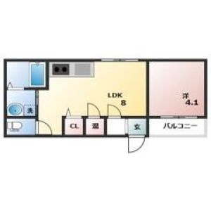 1LDK 間取り図