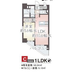 1LDK 間取り図