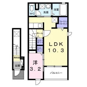 1LDK 間取り図