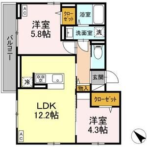 2LDK 間取り図