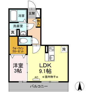 1LDK 間取り図