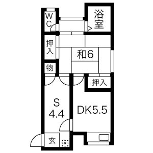 1DK 間取り図