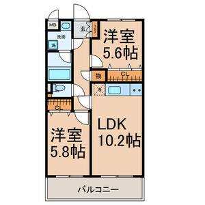 2LDK 間取り図