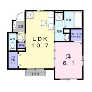 1LDK 間取り図