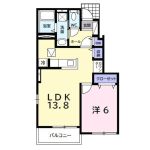1LDK 間取り図