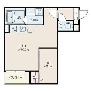 1LDK 間取り図
