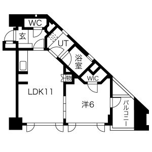 1LDK 間取り図