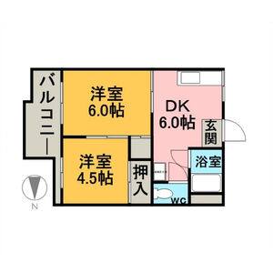 2DK 間取り図