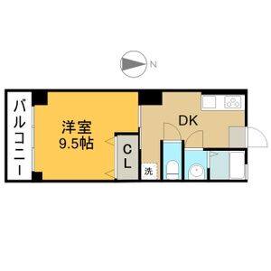 1DK 間取り図