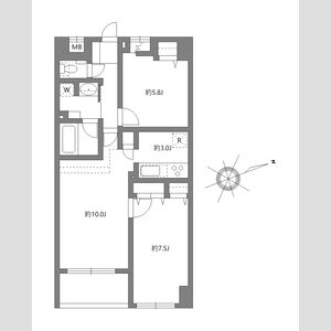 2LDK 間取り図