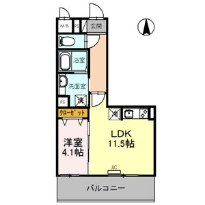 1LDK 間取り図