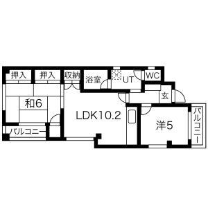 2LDK 間取り図