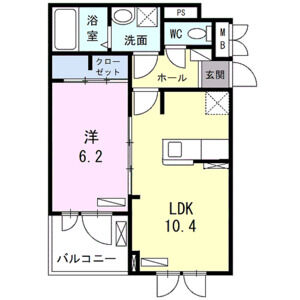 1LDK 間取り図