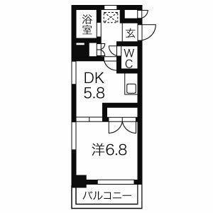 1DK 間取り図