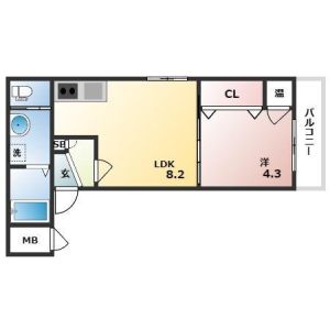 1LDK 間取り図