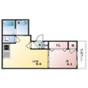 1LDK 間取り図