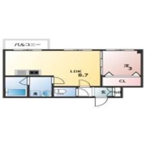 1LDK 間取り図