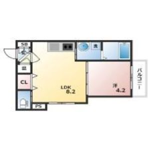 1LDK 間取り図