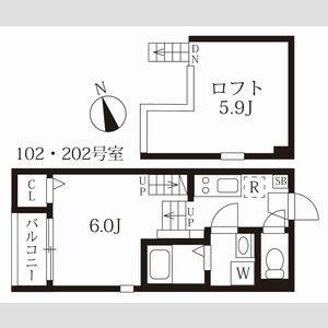 1K 間取り図