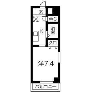 1K 間取り図