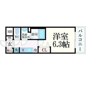 1K 間取り図