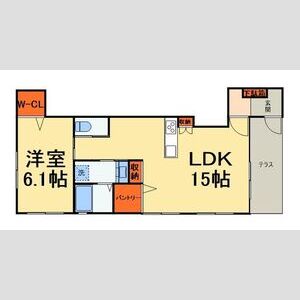 1LDK 間取り図
