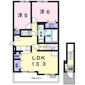2LDK 間取り図