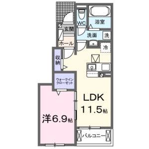 1LDK 間取り図