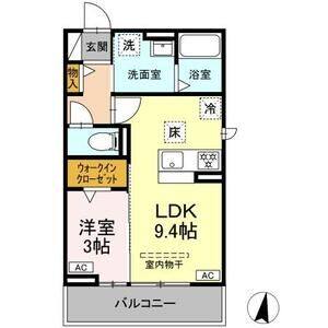 1LDK 間取り図