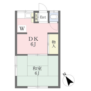 1DK 間取り図