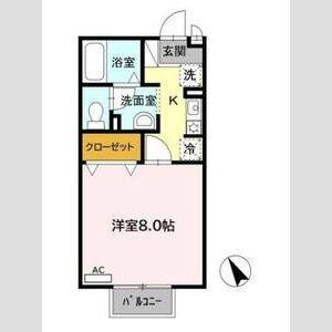 1K 間取り図