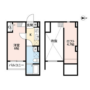 1K 間取り図