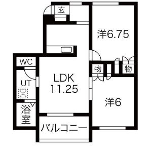 2LDK 間取り図