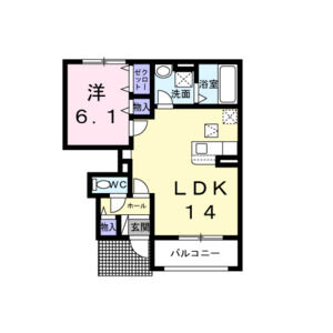1LDK 間取り図