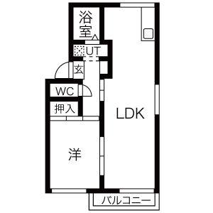 1LDK 間取り図