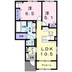 2LDK 間取り図