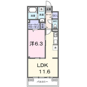 1LDK 間取り図