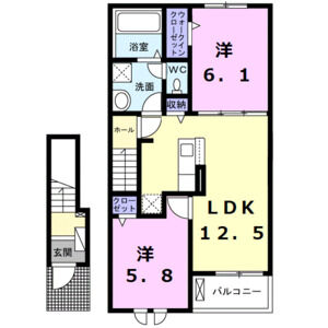 2LDK 間取り図