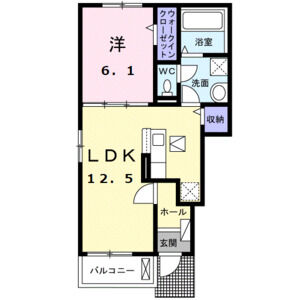 1LDK 間取り図