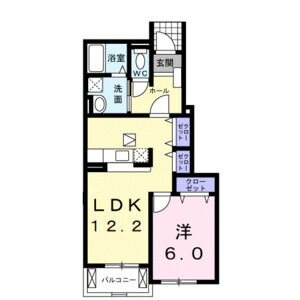 1LDK 間取り図