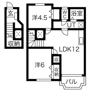 2LDK 間取り図
