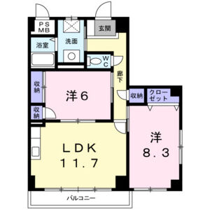 2LDK 間取り図