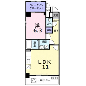 1LDK 間取り図