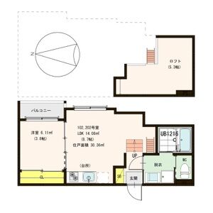 1LDK 間取り図