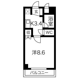 1K 間取り図