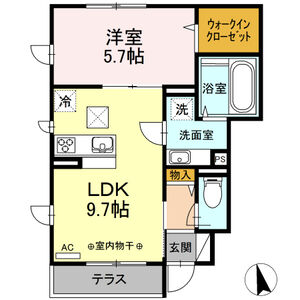 1LDK 間取り図