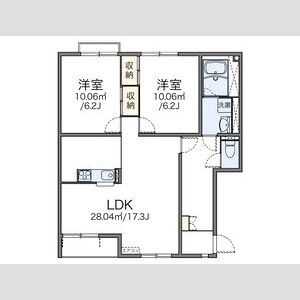 2LDK 間取り図
