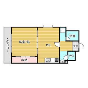 1DK 間取り図