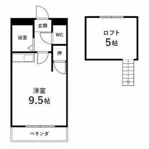 1K 間取り図